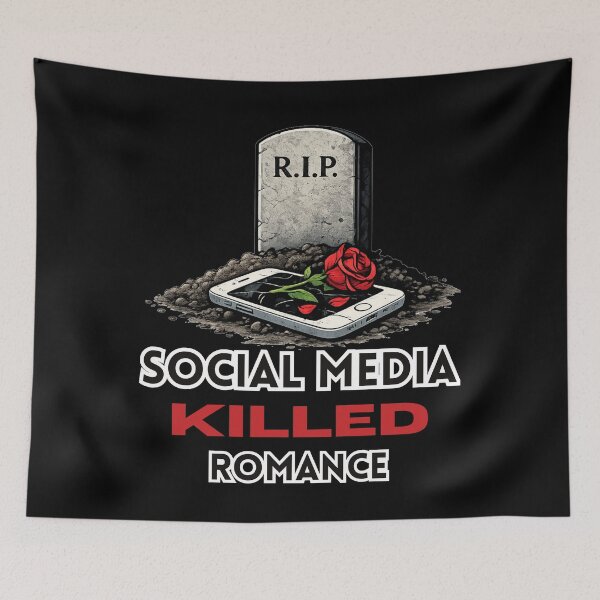 Item preview, Social Media Killed Romance – Modern Love Illustration designed and sold by A-Szczesniak.