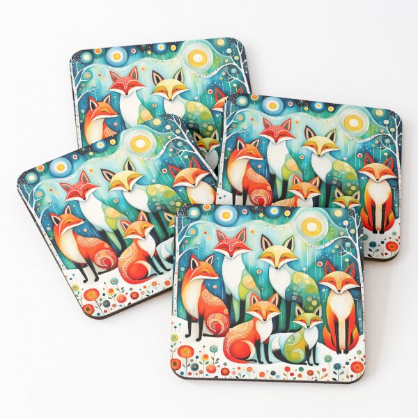 Item preview, Stylized Foxes, Ai Generated Art  designed and sold by ACC .