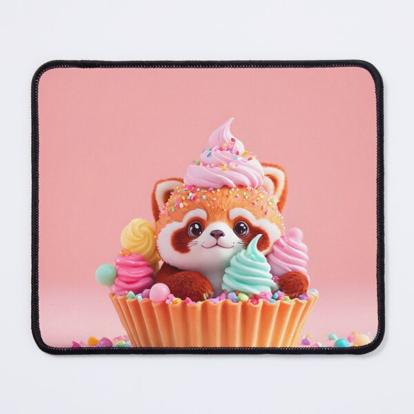 Item preview, Red panda Holding Cupcakes with Sprinkles - Festive Meme Art designed and sold by SundaySavepoint.