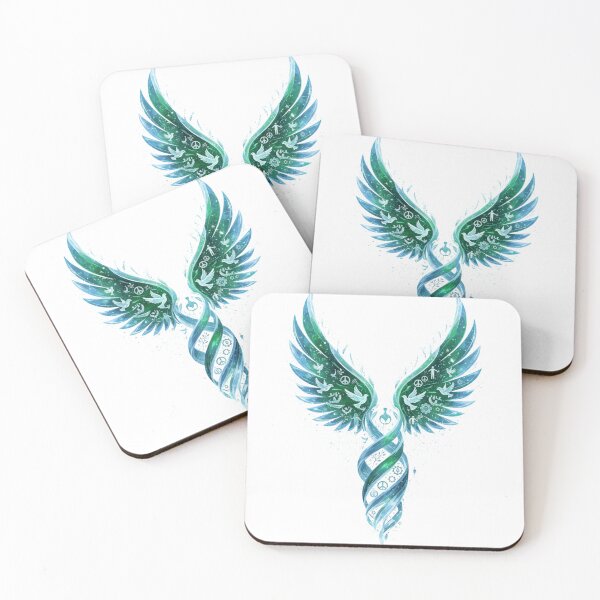 Item preview, Anti ICE Mystic Unity Wings Sticker – Celestial Peace Symbol designed and sold by RedVista.