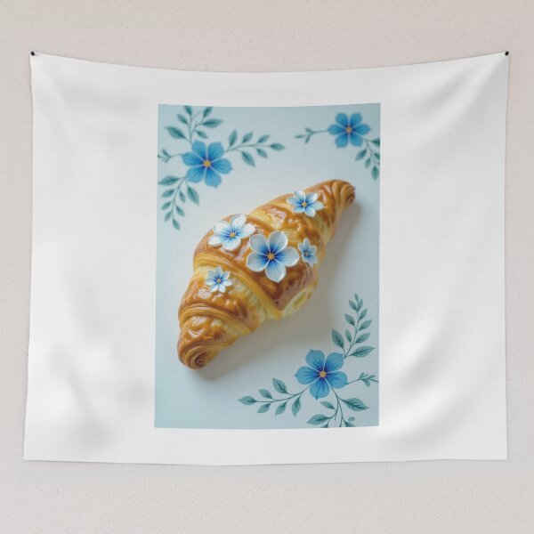 Item preview, Blue Floral Croissant Dream designed and sold by ArtQueen777.