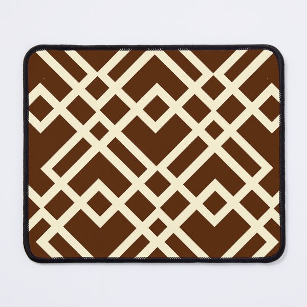 Item preview, Geometric Grid Pattern With Interlocking Squares In Outlines On Rich Brown Background designed and sold by studioart.