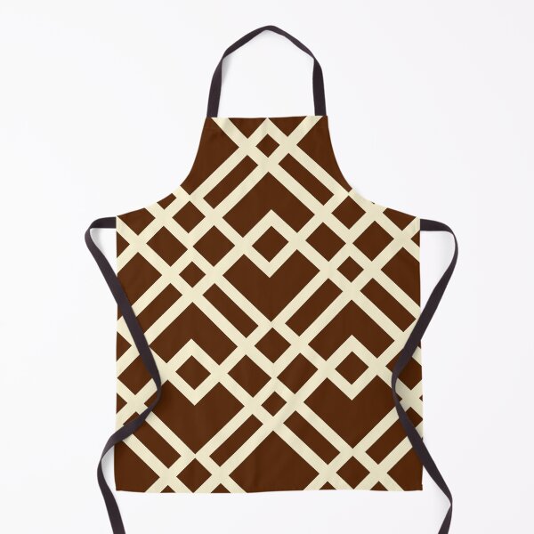 Item preview, Geometric Grid Pattern With Interlocking Squares In Outlines On Rich Brown Background designed and sold by studioart.