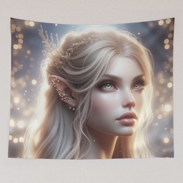 Item preview, Ethereal Elf Princess - Elven Beauty Fantasy Portrait designed and sold by FriskyLemur.