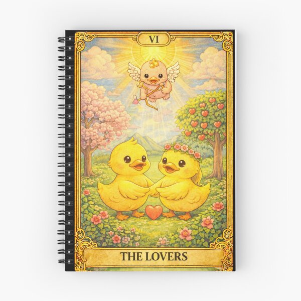 Item preview, Duckie Tarot Card: The Lovers designed and sold by LizzyLooDoo Designs.