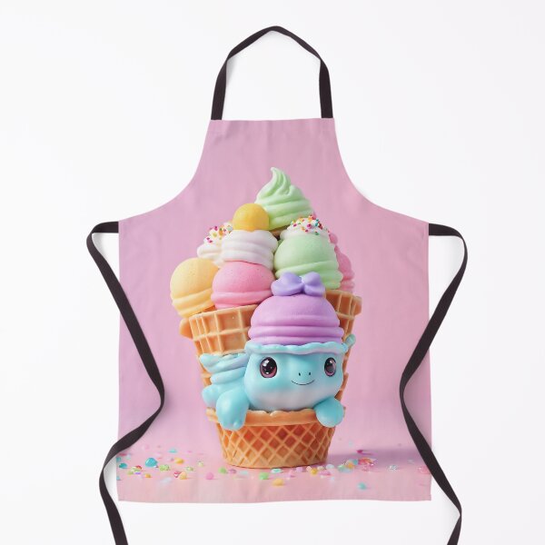 Item preview, Cute Blue Creature Making Peace Sign with Giant Edible Ice Cream Cone designed and sold by SundaySavepoint.