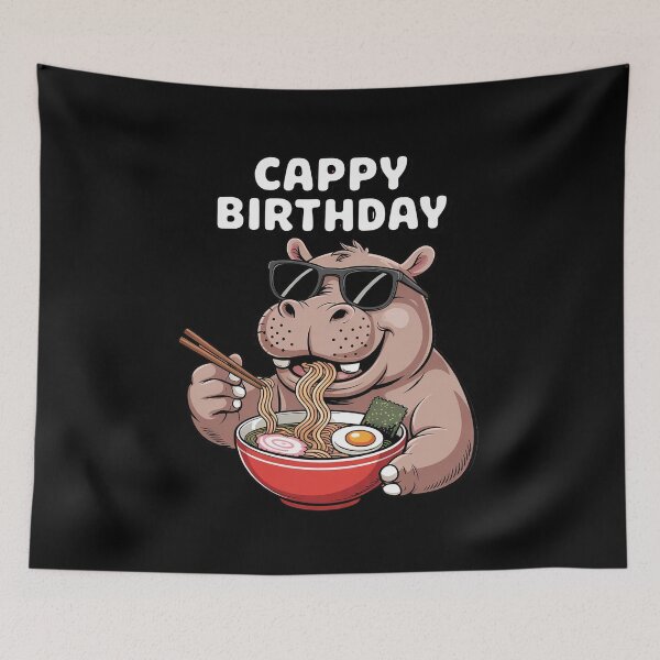 Item preview, Cappy Birthday Happy Birthday Capybara Ramen  designed and sold by FadeOfThrone.