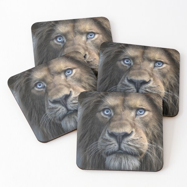Item preview, Majestic Lion with Striking Blue Eyes Close-Up designed and sold by Artessie.