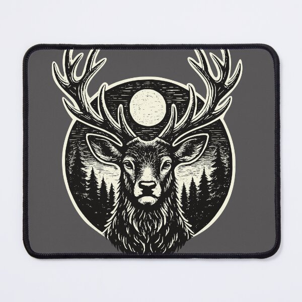 Artikelvorschau, Forest Spirit – Hirsch im Woodcut Stil entworfen und verkauft von ZeitgeistSeason.