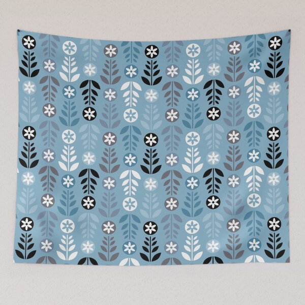 Item preview, Scandinavian Flowers Light Blue designed and sold by Pinkdeer Designs.