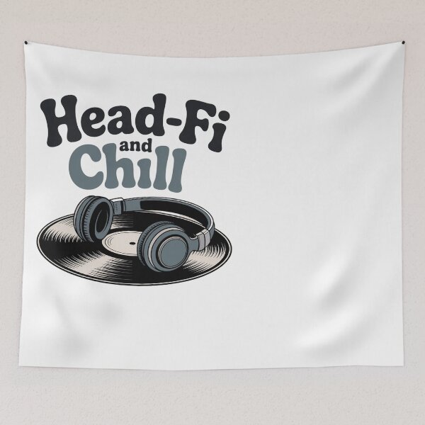 Item preview, Head-Fi and Chill Retro Headphones Vinyl Record Music Lover designed and sold by JMDesignHub.