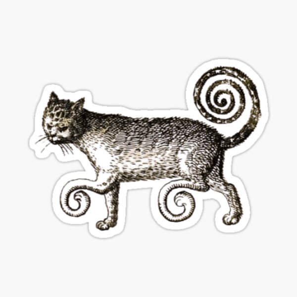 weird medieval cat Sticker