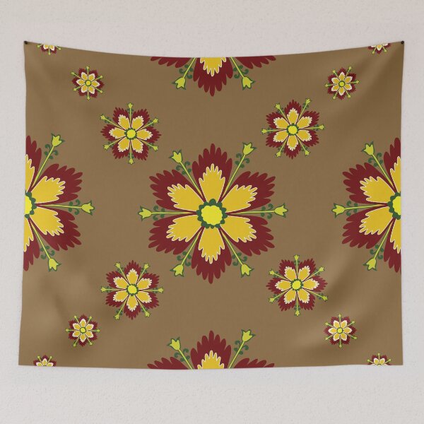 Item preview, folk floral designed and sold by OIL Pattern Design .