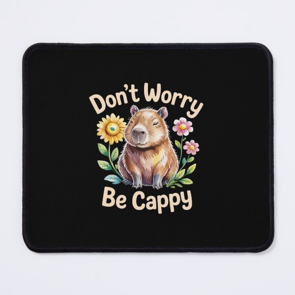 Item preview, Happy Capybara Don’t Worry Be Cappy Sunflower Floral  designed and sold by MarkLeedsArt.
