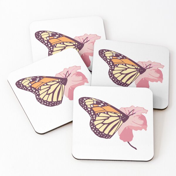 Item preview, Monarch Butterfly with Pink Flower designed and sold by FourAcreFarm.