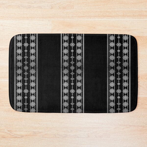 Item preview, Luxury Islamic Geometric Border Pattern (V.2) – Silver Arabic Ornament on Black designed and sold by D-Islamic.