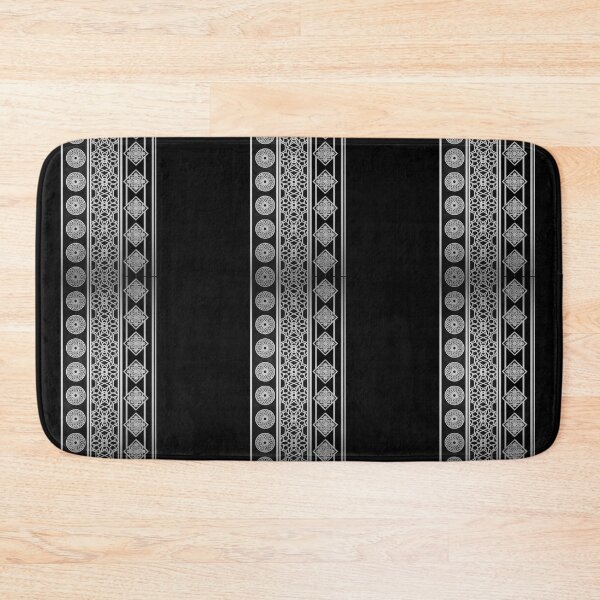Item preview, Luxury Islamic Geometric Border Pattern (V.1) – Silver Arabic Ornament on Black designed and sold by D-Islamic.