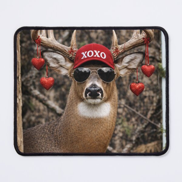 Item preview, Whimsical Deer in XOXO Hat – Playful Animal Art Print designed and sold by WJ Cozy Creations.