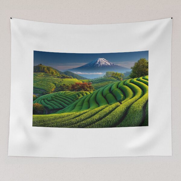 Item preview, Majestic Mount Fuji Over Green Terraced Fields designed and sold by Artessie.