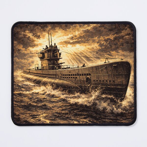 Item preview, Uboat Submarine WWII Naval Warfare Art designed and sold by Retr0Tshirts.