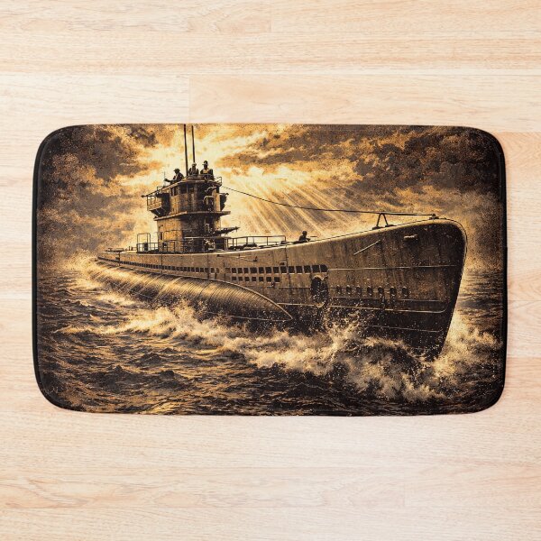 Item preview, Uboat Submarine WWII Naval Warfare Art designed and sold by Retr0Tshirts.