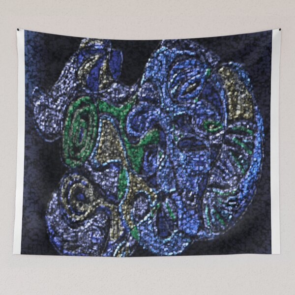 Item preview, psychedelic fossil in motion dark stonewall colorful abstract design designed and sold by SmashingDeals.