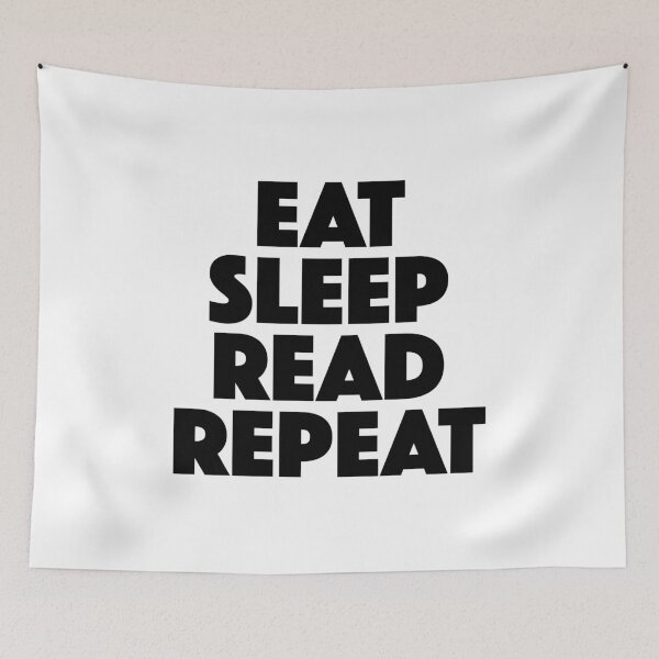 Item preview, Eat Sleep Read Repeat — Daily Reading Routine Mantra (black) designed and sold by didijuca.
