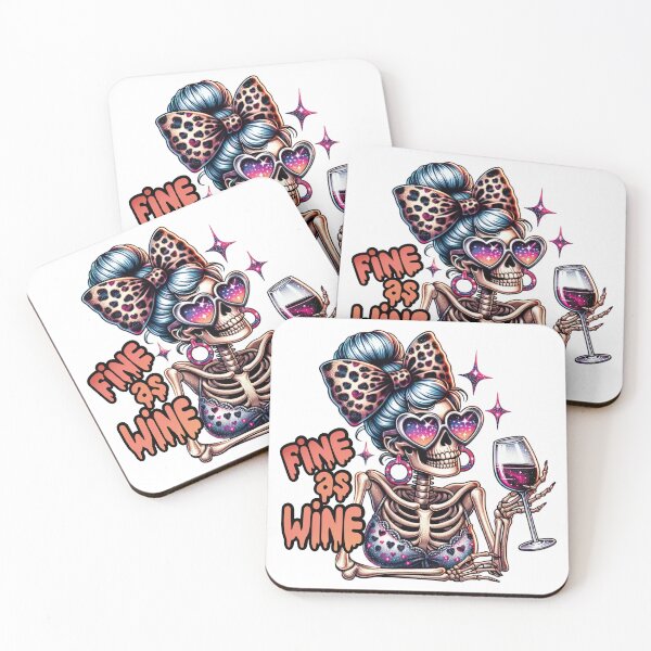 Item preview, Fine As Wine Snarky Skeleton Girl Wine Lover Funny Goth Art designed and sold by Lulunza.