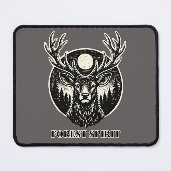 Artikelvorschau, Forest Spirit – Hirsch im Woodcut Stil entworfen und verkauft von ZeitgeistSeason.