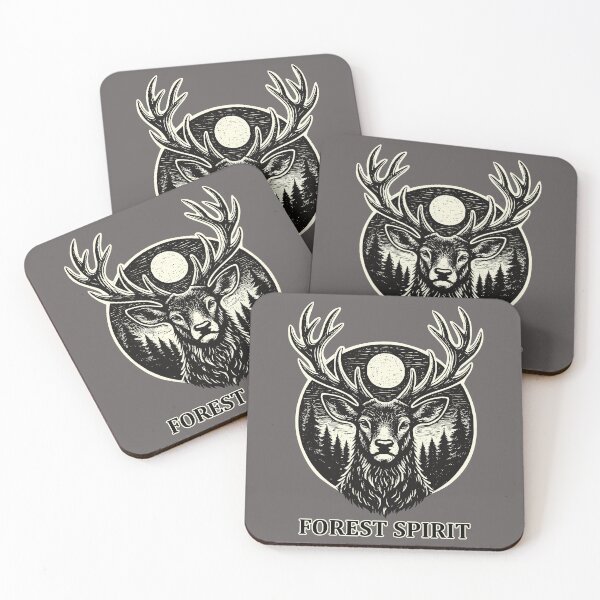 Item preview, Forest Spirit – Deer in Woodcut Style designed and sold by ZeitgeistSeason.