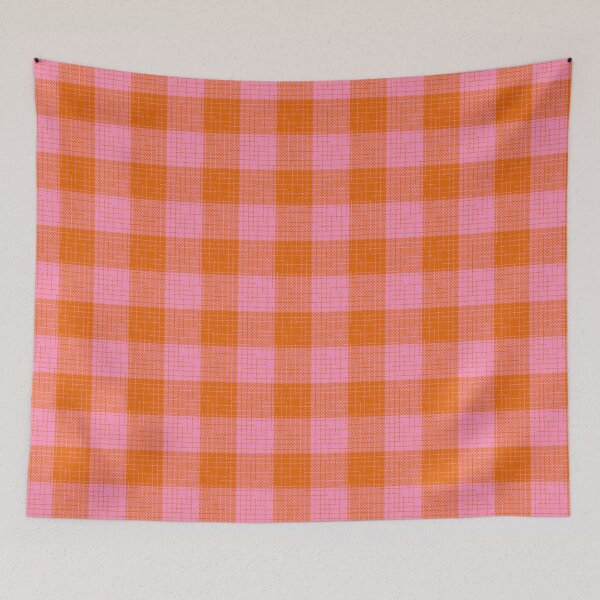 Item preview,  Orange and Pink Crosshatch Plaid Gingham Design  designed and sold by PatternTitan.