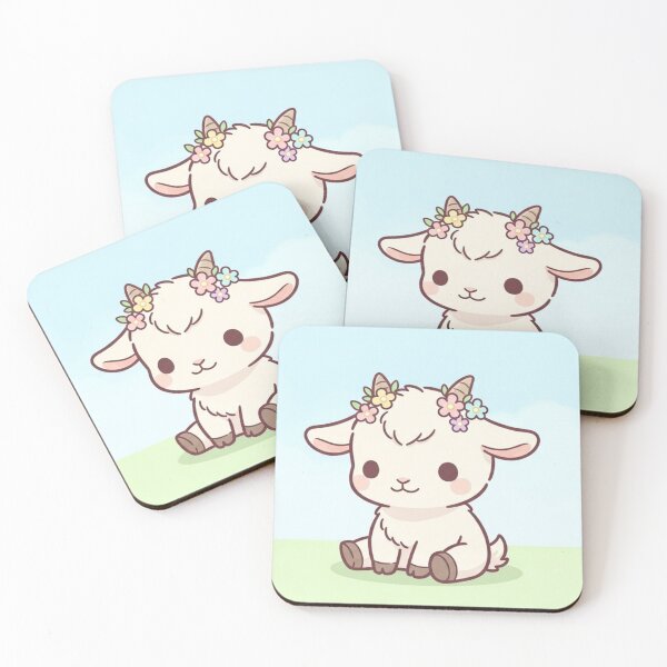 Item preview, Cute Baby Lamb with Flower Crown – Kawaii Farm Animal Illustration designed and sold by soletstudio.