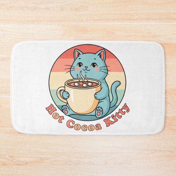 Item preview, Cozy Cat Sips – Retro Cocoa Illustration designed and sold by Pollock.