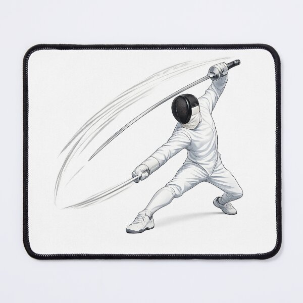 Item preview, Sabre Fencer Mid-Slash designed and sold by ChillCharmStudio.