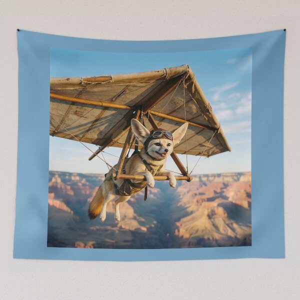 Item preview, Fennec Fox Hang Glides Over the Grand Canyon designed and sold by Tridentulus.
