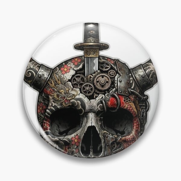 Item preview, Gothic Samurai Skull Mechanical Art designed and sold by AdrianoMartinez.
