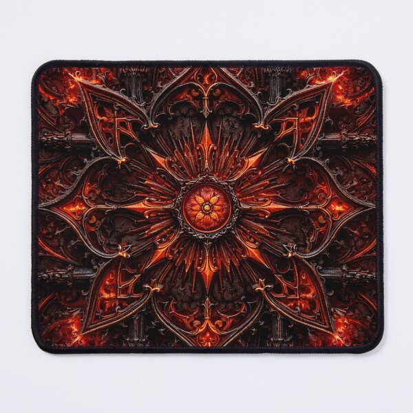 Item preview, Infernal Gothic Star – Burning Cathedral Mandala designed and sold by Colorshow-relax.