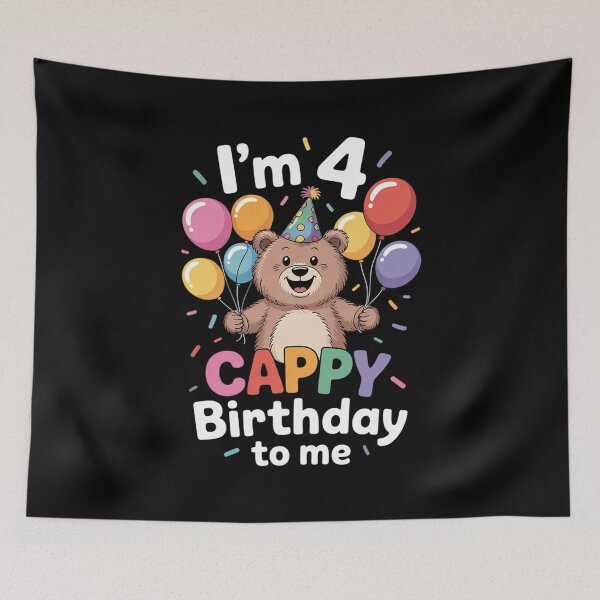 Item preview, Kids 4th Birthday Cool Capybara Lover Cappy Birthday 4 Years designed and sold by MarkLeedsArt.