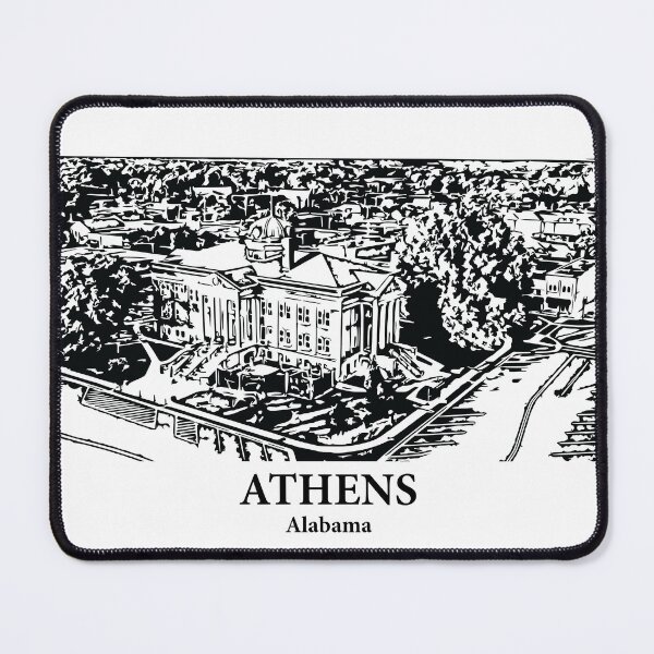 Item preview, Athens AL - Ink Cityscape Illustration designed and sold by Lakeric Cityscapes.