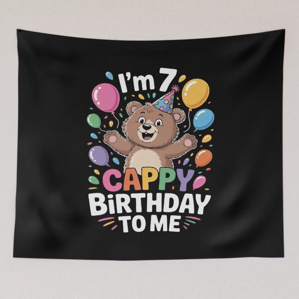 Item preview, Kids 7th Birthday Cool Capybara Lover Cappy Birthday 7 Years designed and sold by MarkLeedsArt.