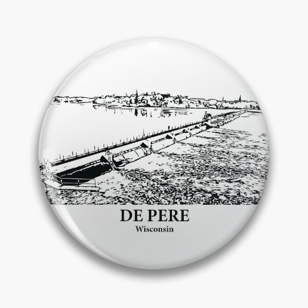 Item preview, De Pere WI - Ink Cityscape Illustration designed and sold by Lakeric Cityscapes.