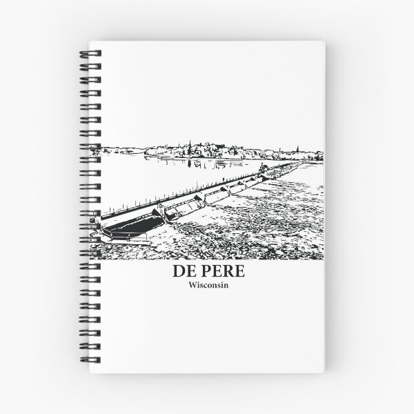 Item preview, De Pere WI - Ink Cityscape Illustration designed and sold by Lakeric Cityscapes.