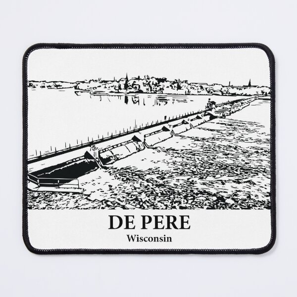 Item preview, De Pere WI - Ink Cityscape Illustration designed and sold by Lakeric.