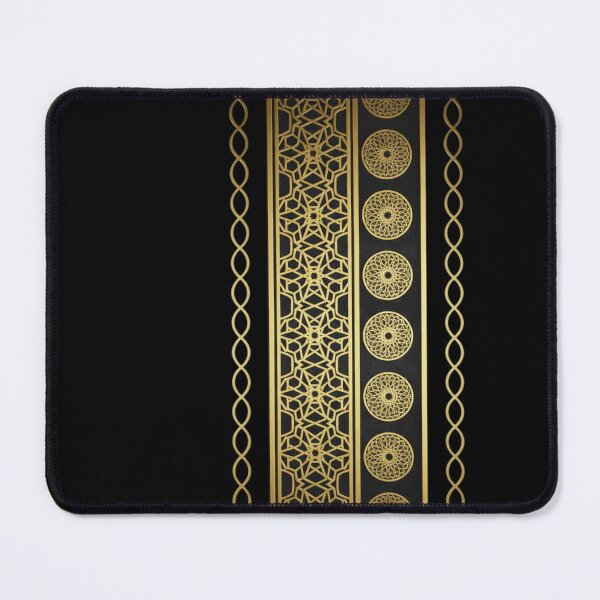 Item preview, Luxury Islamic Geometric Border Pattern (V.1) – Gold Arabic Ornament on Black designed and sold by D-Islamic.
