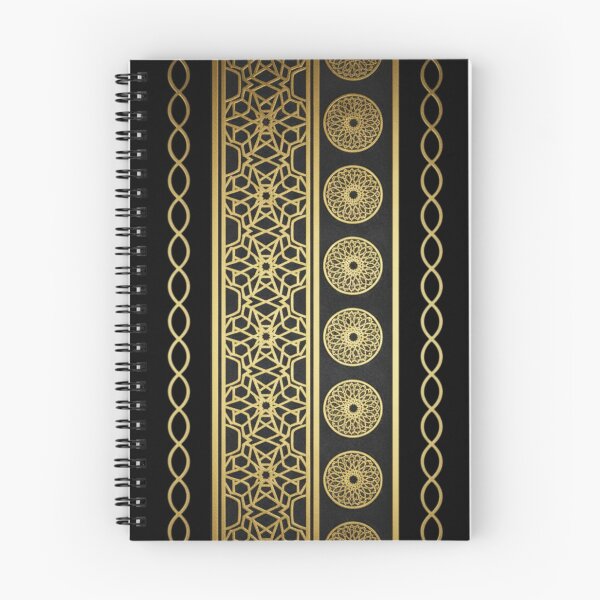 Item preview, Luxury Islamic Geometric Border Pattern (V.1) – Gold Arabic Ornament on Black designed and sold by D-Islamic.