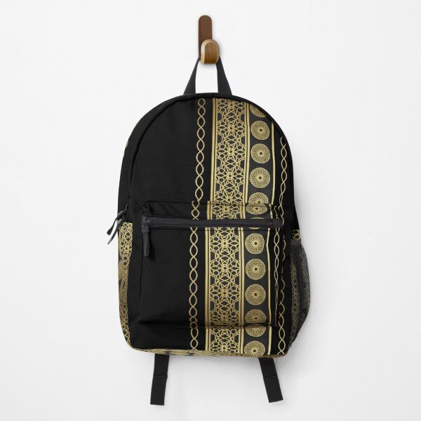 Item preview, Luxury Islamic Geometric Border Pattern (V.1) – Gold Arabic Ornament on Black designed and sold by D-Islamic.