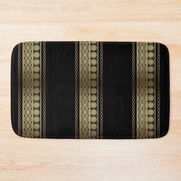 Item preview, Luxury Islamic Geometric Border Pattern (V.1) – Gold Arabic Ornament on Black designed and sold by D-Islamic.