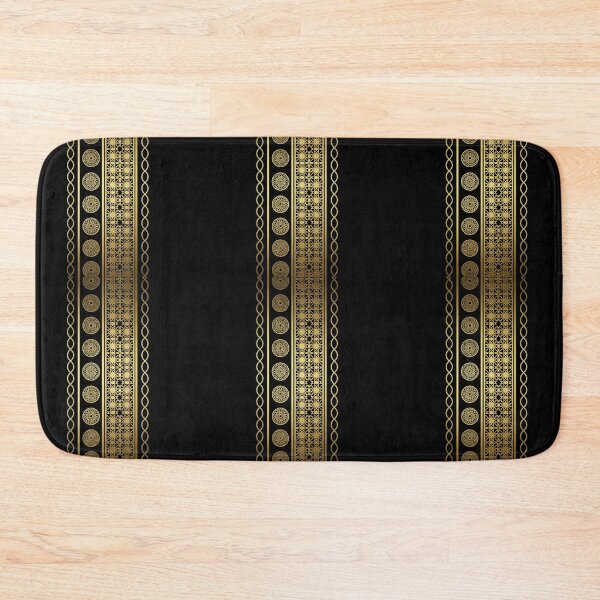 Item preview, Luxury Islamic Geometric Border Pattern (V.2) – Gold Arabic Ornament on Black designed and sold by D-Islamic.