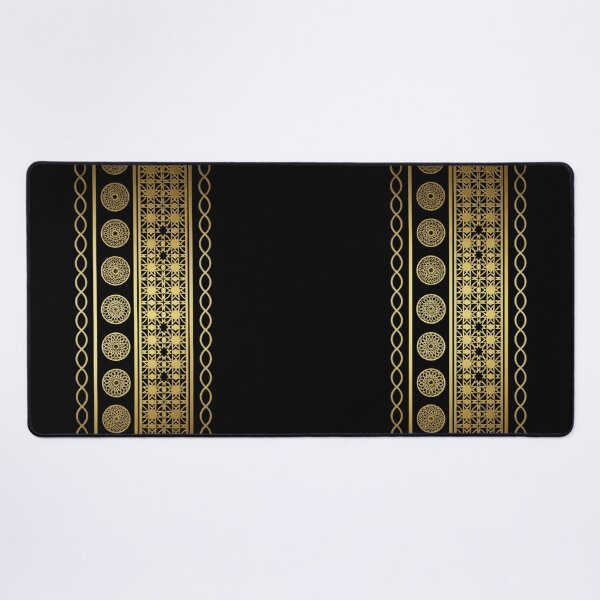 Item preview, Luxury Islamic Geometric Border Pattern (V.2) – Gold Arabic Ornament on Black designed and sold by D-Islamic.