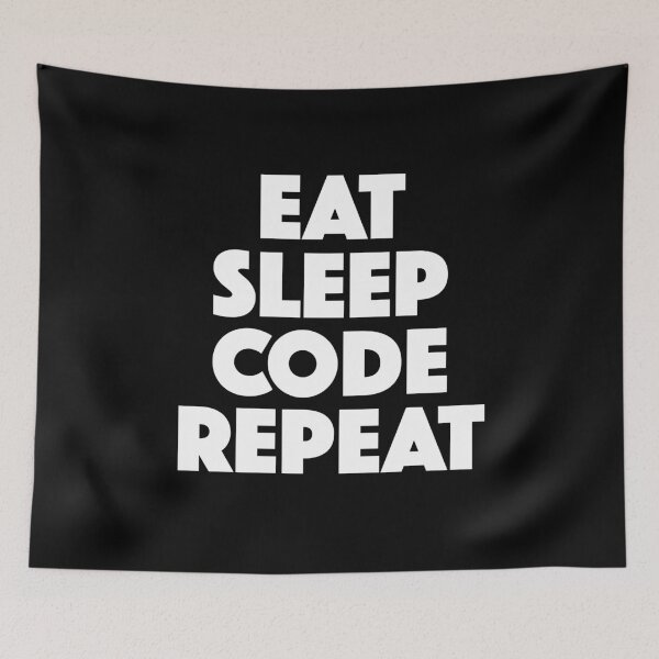 Item preview, Eat Sleep Code Repeat — Programmer Daily Routine Mantra (white) designed and sold by didijuca.